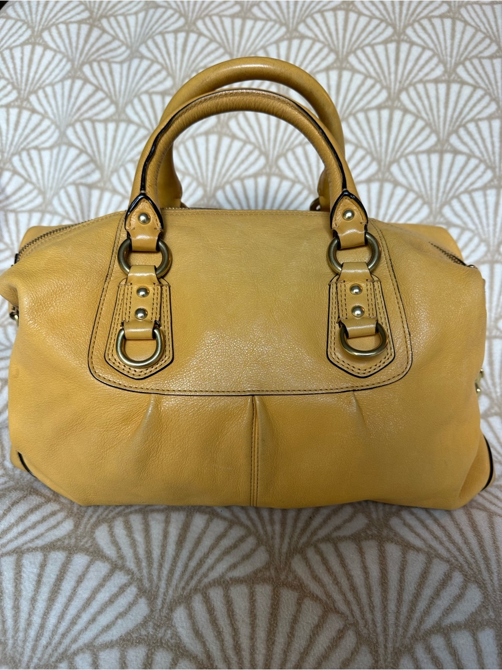 Coach Mustard Yellow Leather Satchel with Tags - Picture 5 of 14